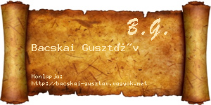 Bacskai Gusztáv névjegykártya