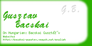 gusztav bacskai business card